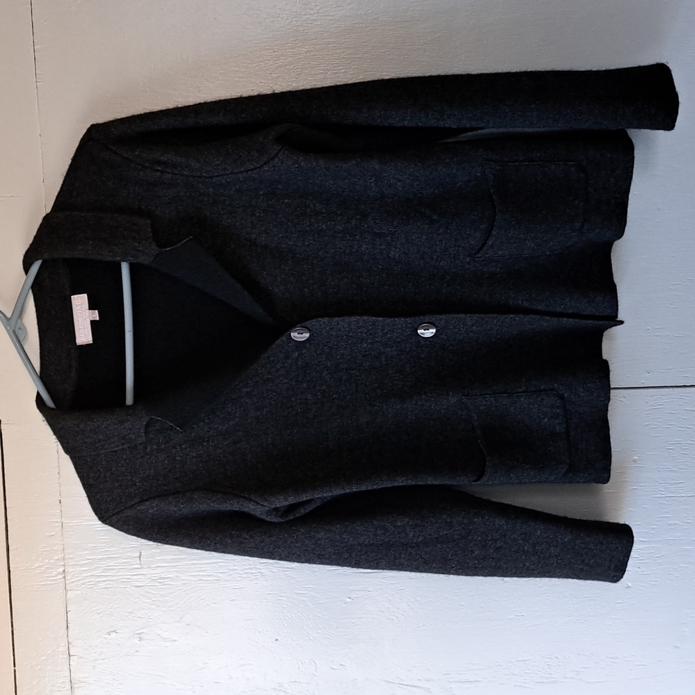 Benedetta B Merino Wool & Cashmere Blend Black & Gray Cardigan SZ S/M